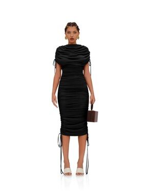 Andrea Iyamah Ratu Mesh Dress in Black Size Small